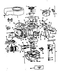 Cylinder, Crankshaft And Engine Base Group Diagram and Parts List for 220707-0140-01  Briggs and Stratton Engine